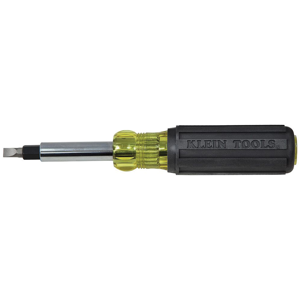 KLEIN TOOLS® 32557 Multi-Bit Screwdriver and Nut Driver, Phillips, Square, Slotted, Hex Point, 7-57/64 in OAL