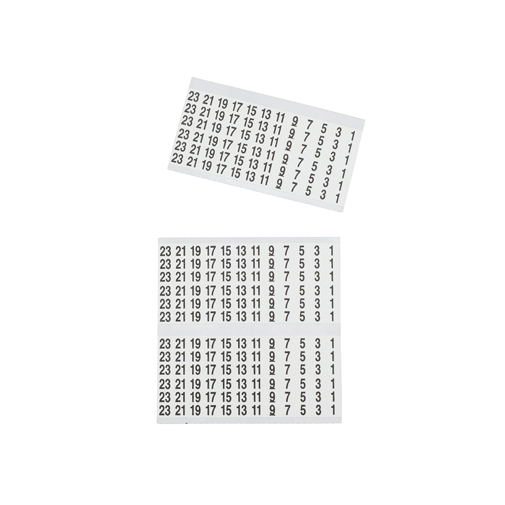 KLEIN TOOLS® 56250 Wire Marker Book, 5-1/2 in H, 3.328 in W, 1 to 48, Cloth, Black Legend, White Background thumbnail 3