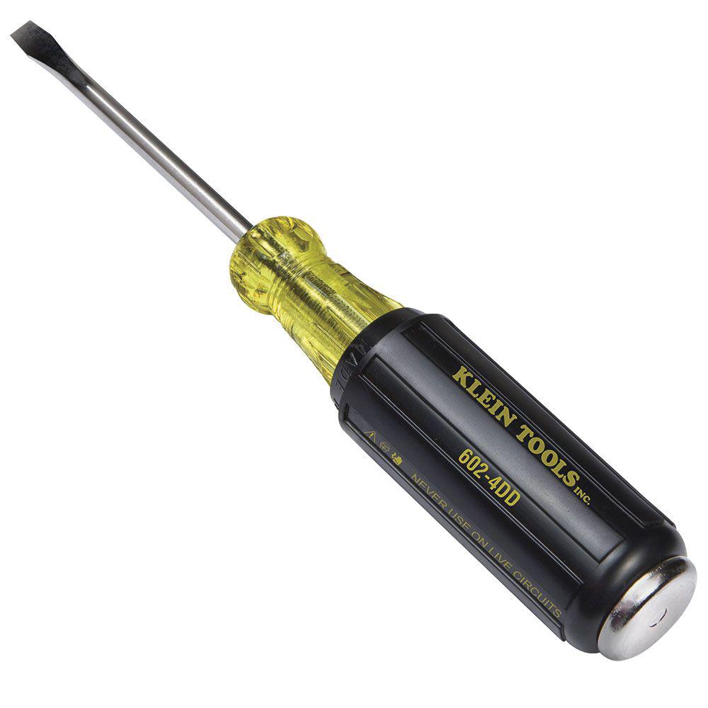 KLEIN TOOLS® 602-4DD Steel Round Slotted Cushion Grip Demolition Driver 1/4 inch x 9 inch, Chrome thumbnail 2