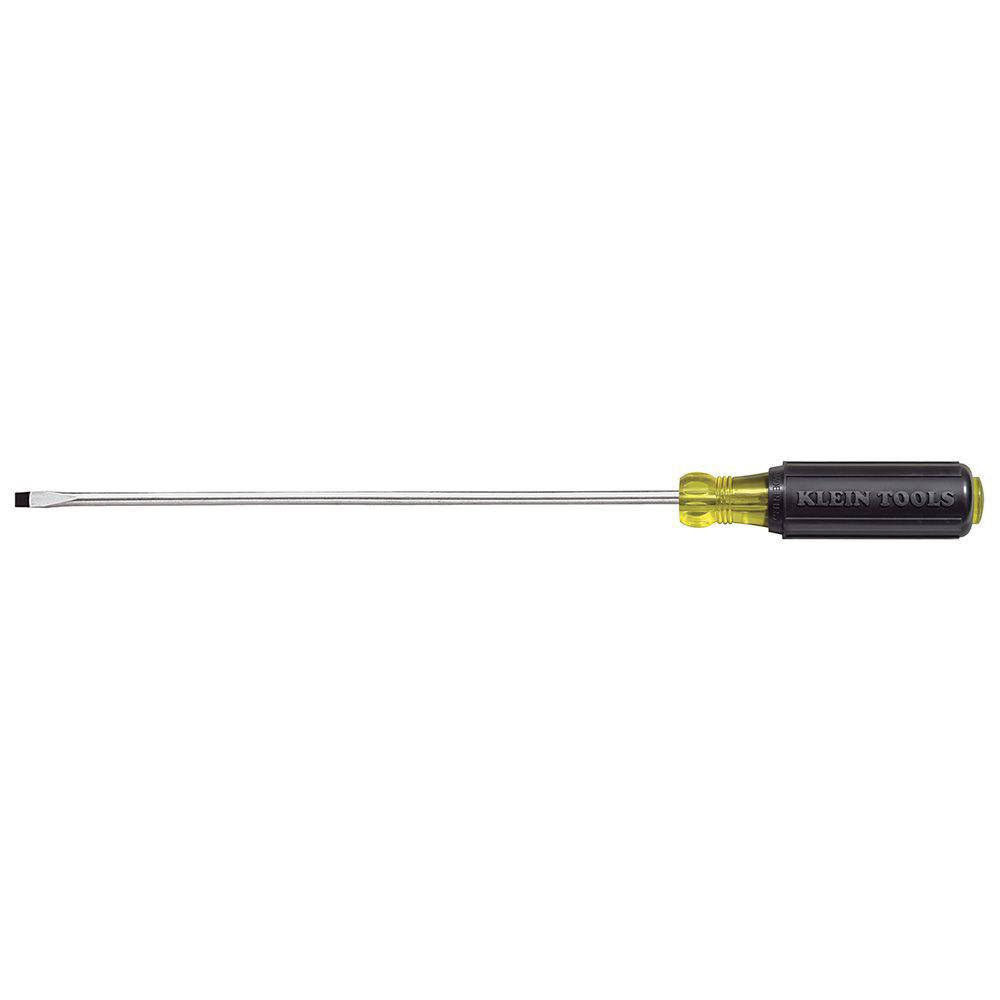 KLEIN TOOLS&reg; 608-6 Miniature Screwdriver, Cabinet Point, 1/8 in Point, 8-3/4 in OAL, Cushion Handle