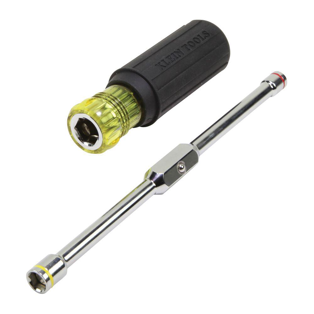 KLEIN TOOLS&reg; 65064 Heavy-Duty Screwdriver, Hex Point, 1/4 in, 5/16 in Point, 8 in OAL, Cushion Handle