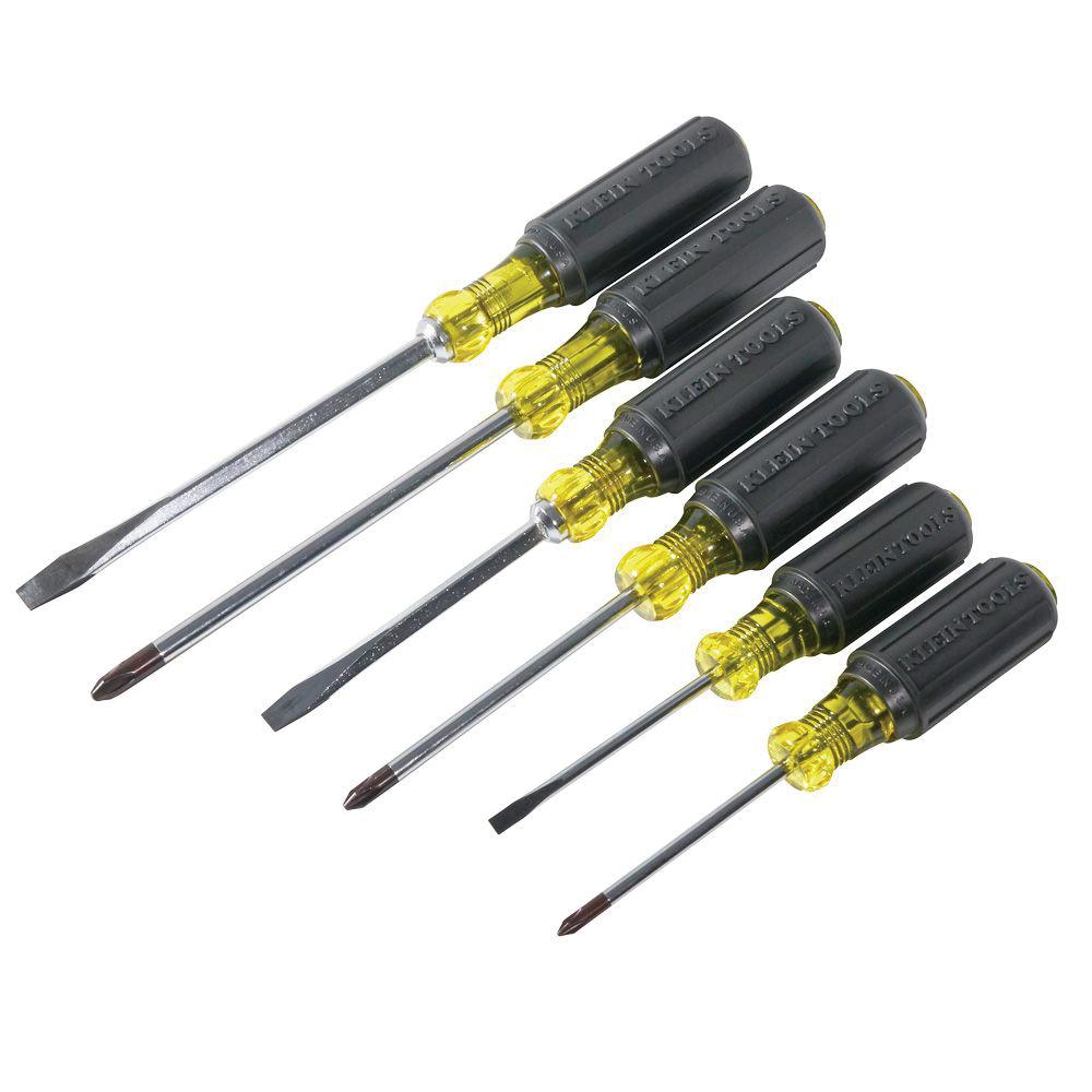 KLEIN TOOLS® 85074 Screwdriver Set, Cabinet, Keystone, Phillips® Point, #1, #2, #3, 1/4 in, 3/16 in, 5/16 in Point