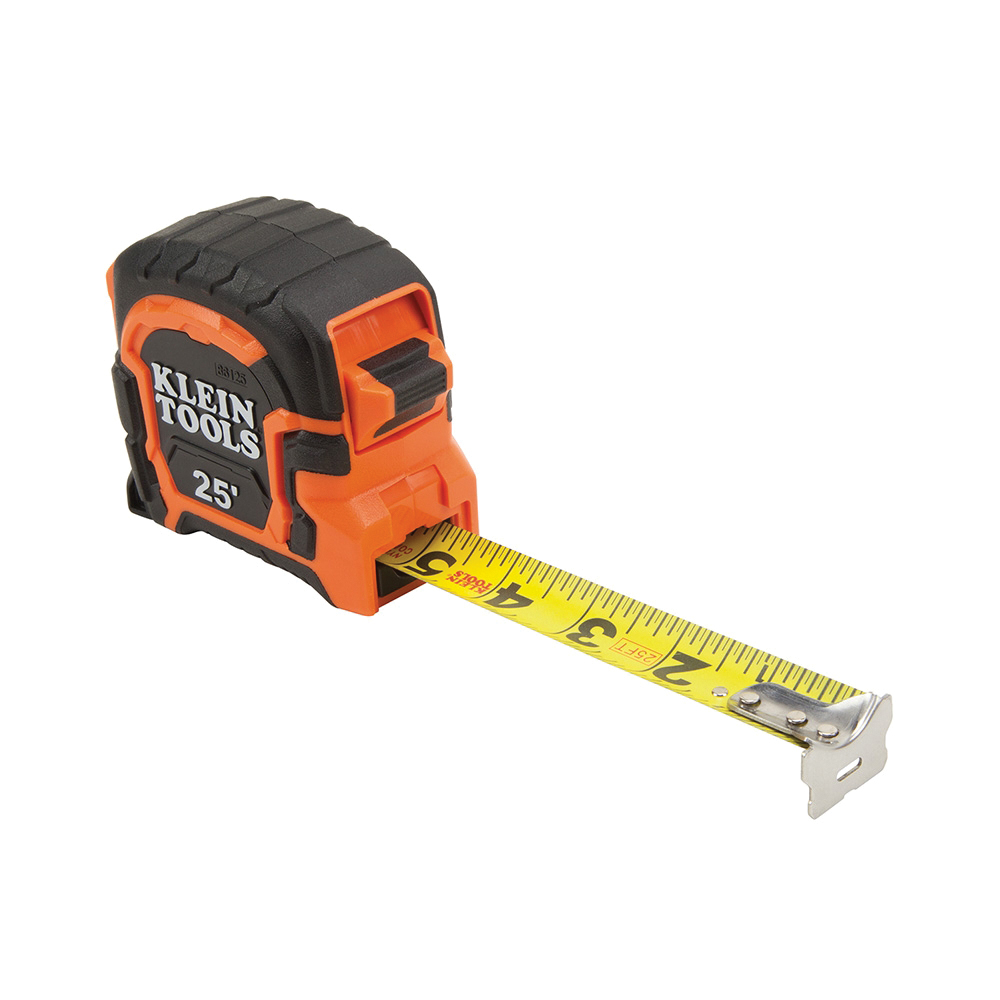 KLEIN TOOLS® 86125 Tape Measure, 25 ft L Blade, 1/8 in Graduation, Steel Blade, Automatic Rewind, Pocket Clip: Yes thumbnail 2