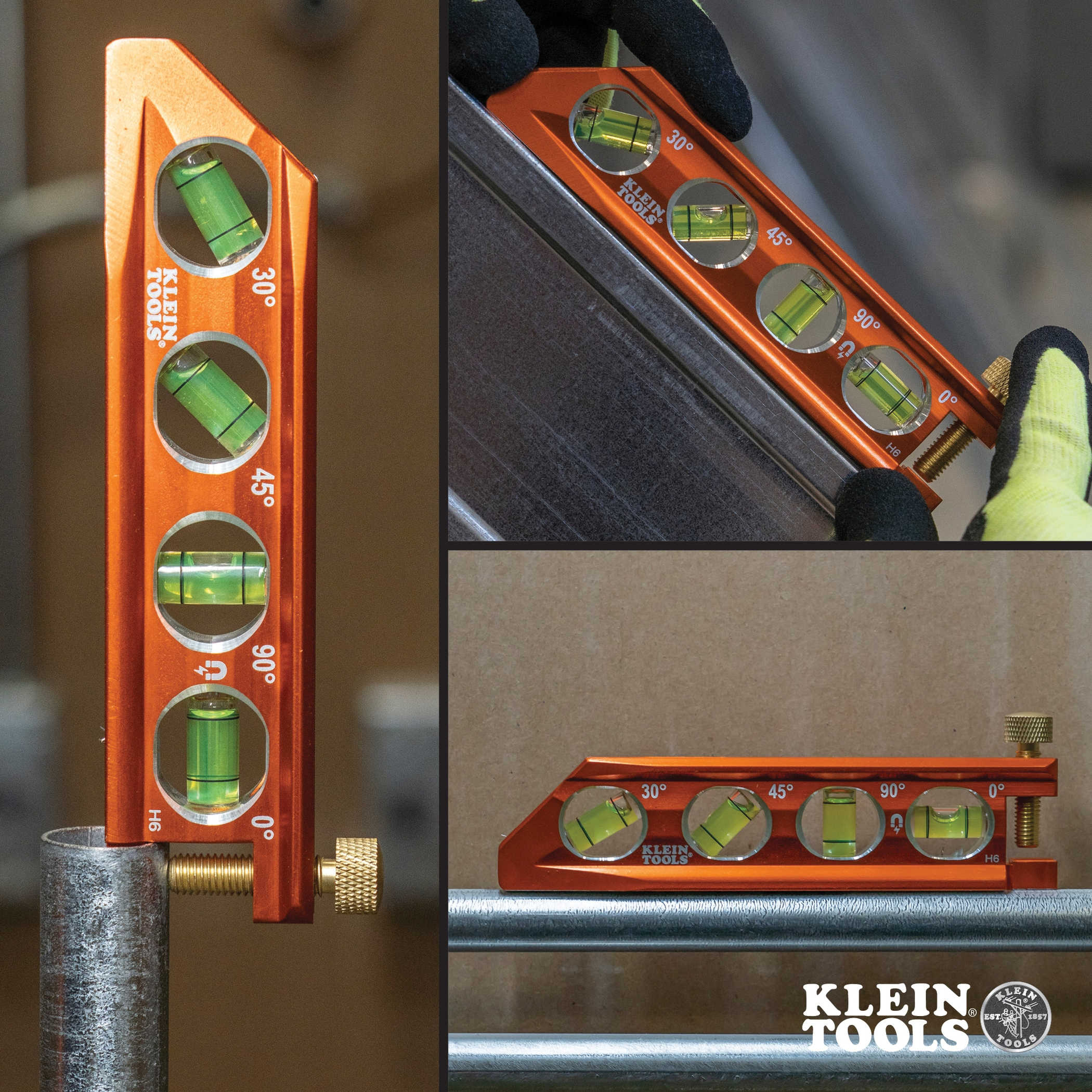 KLEIN TOOLS® ACCU-BEND™ 935AB4V Level, 6-1/4 in L, 4 -Vial, Aluminum Housing, Magnetic thumbnail 2