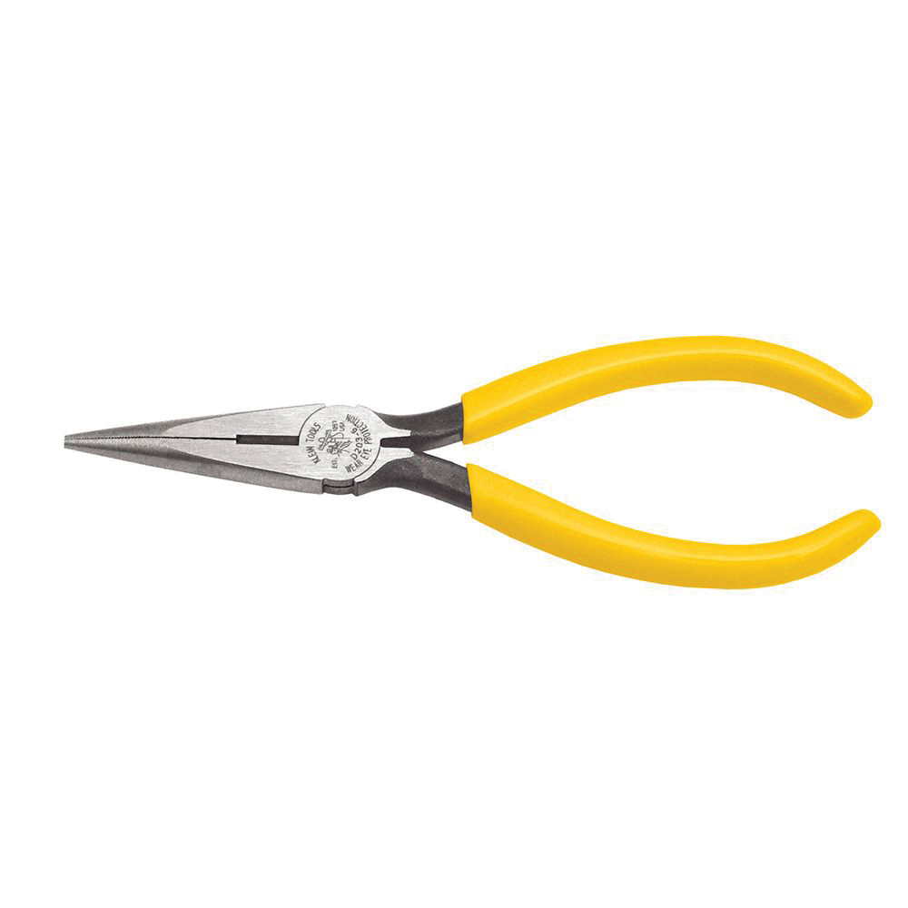 KLEIN TOOLS® D203-6 Side Cutting Long Nose Pliers, 6-5/8 in OAL, 2 in Jaw Opening, 11/16 in W Jaw, 1-7/8 in L Jaw