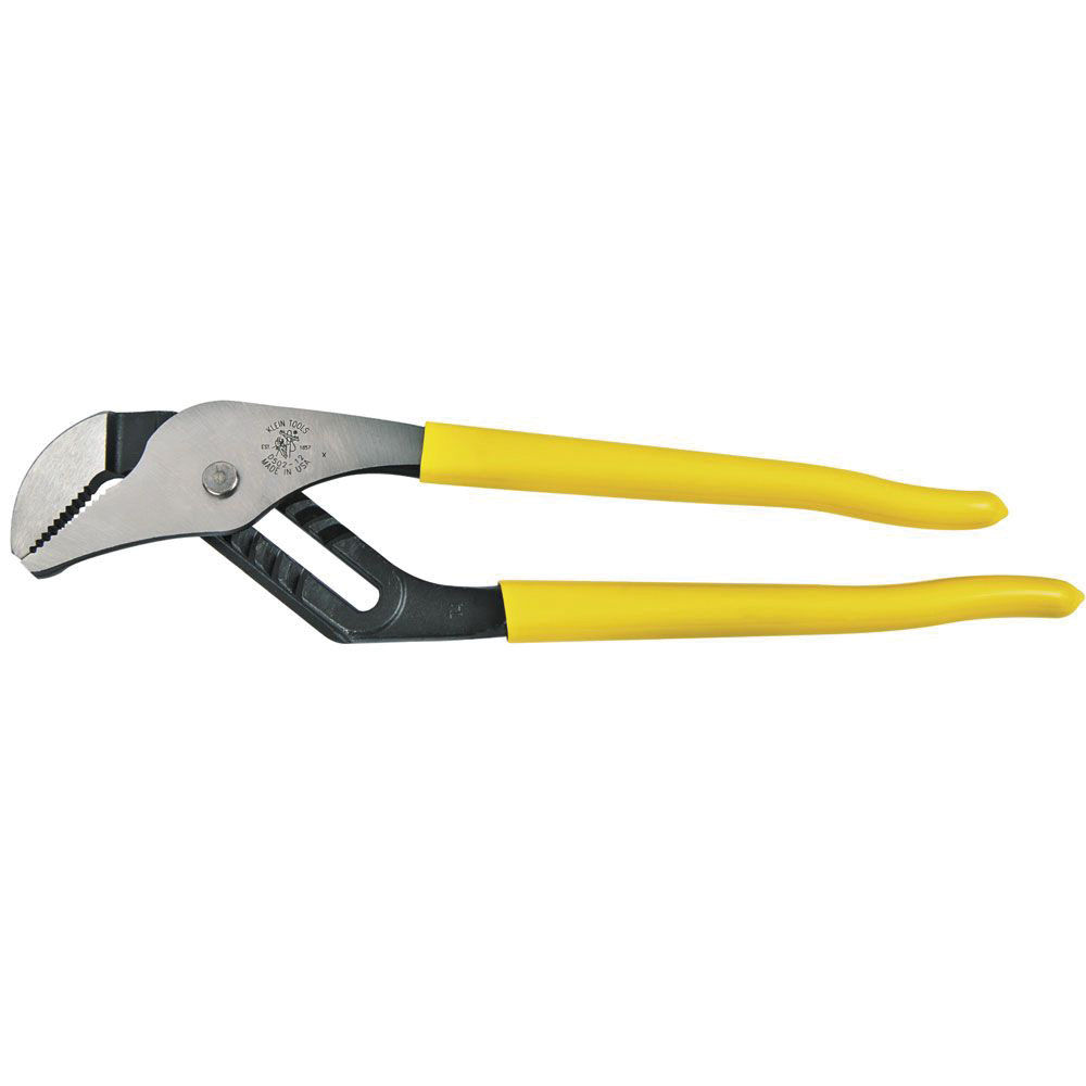 KLEIN TOOLS® D502-12 Pump Pliers, 12-1/4 in OAL, 2-3/8 in Cutting Capacity, 3/8 in THK Jaw Opening, 1-3/4 in L Jaw