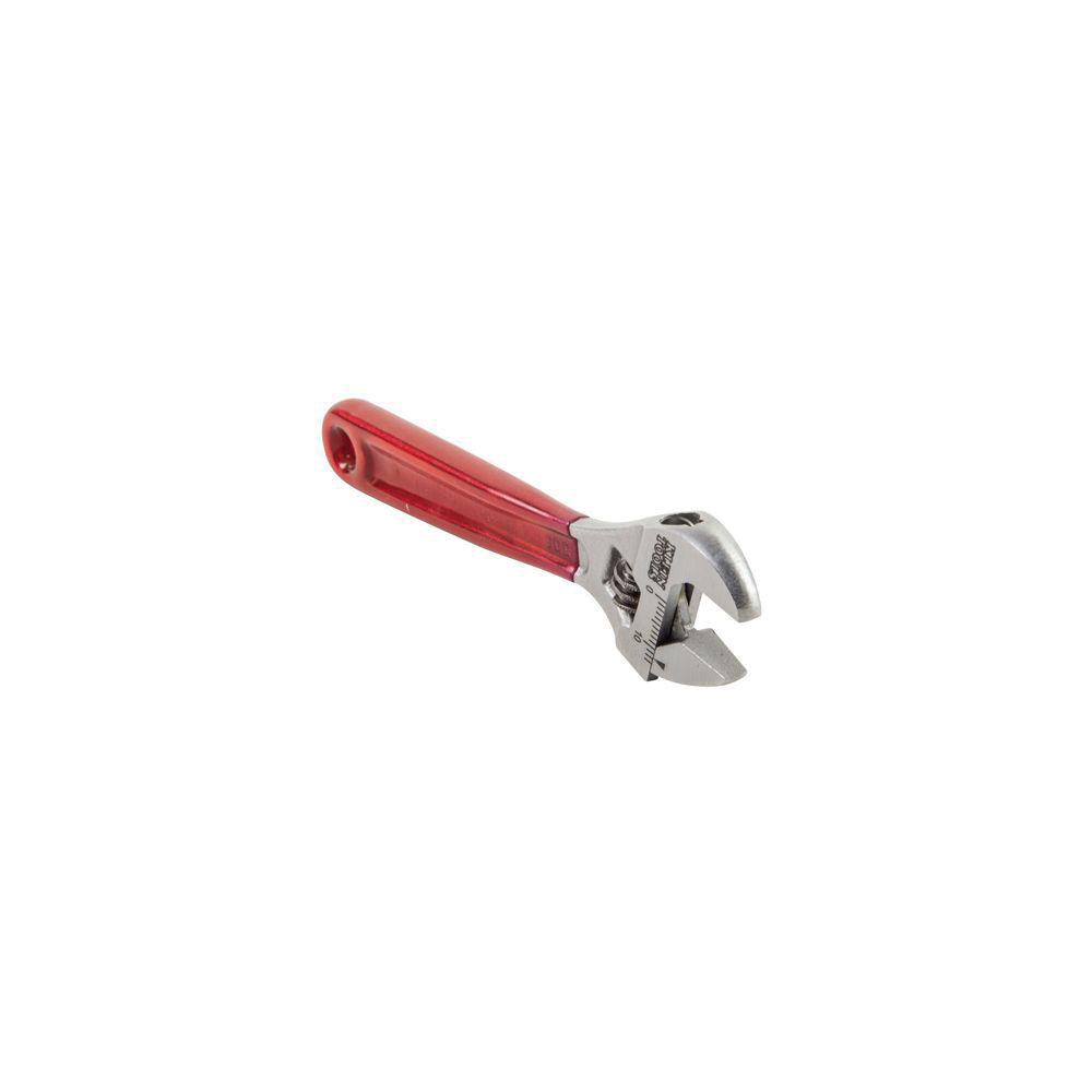 KLEIN TOOLS® D506-4 Adjustable Wrench, 4-1/2 in OAL, 1/2 in Jaw, Alloy Steel Jaw, High Polished Chrome Jaw