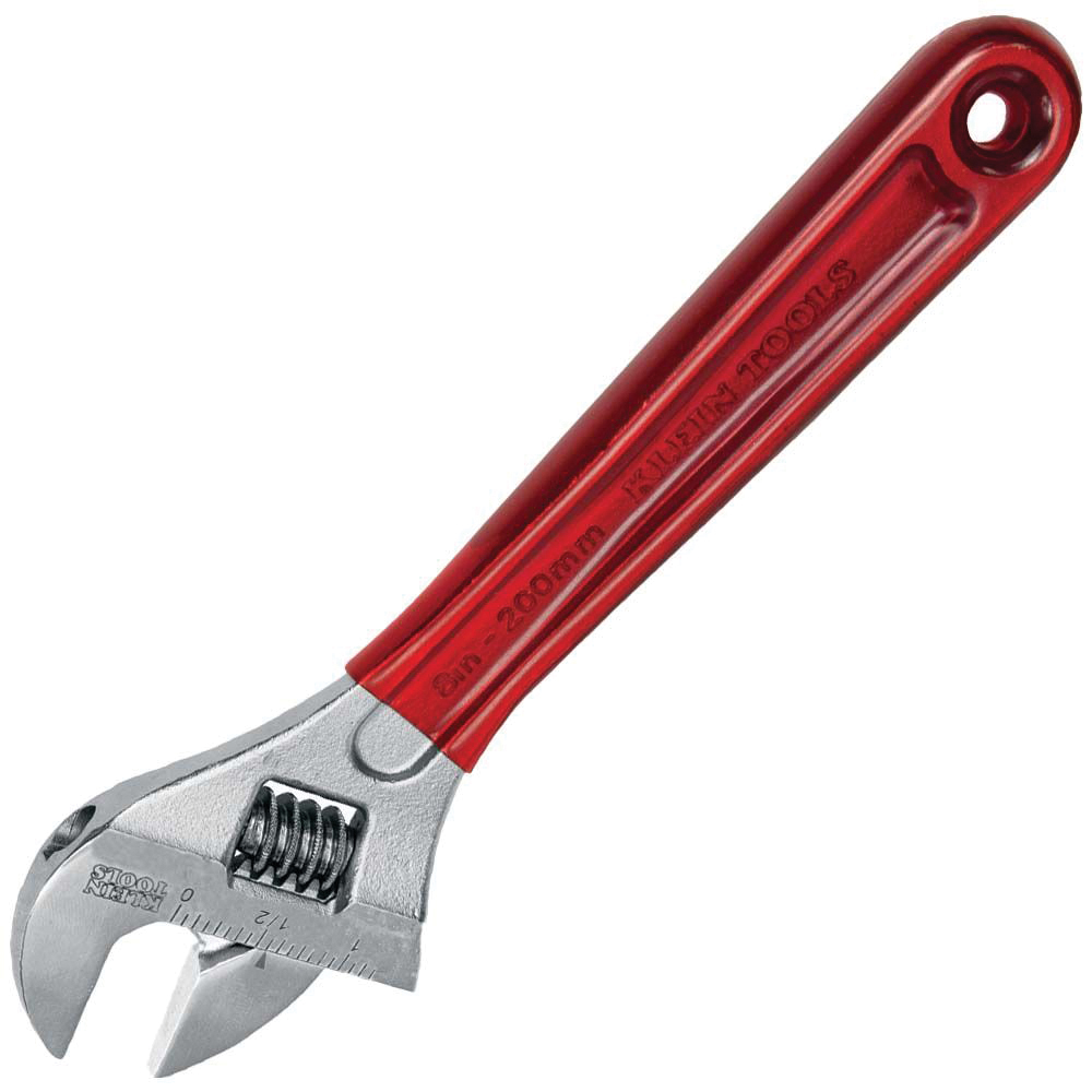 KLEIN TOOLS® D507-8 Adjustable Wrench, 8-1/4 in OAL, 1-1/8 in Jaw, Alloy Steel Jaw, High-Polished Chrome Jaw