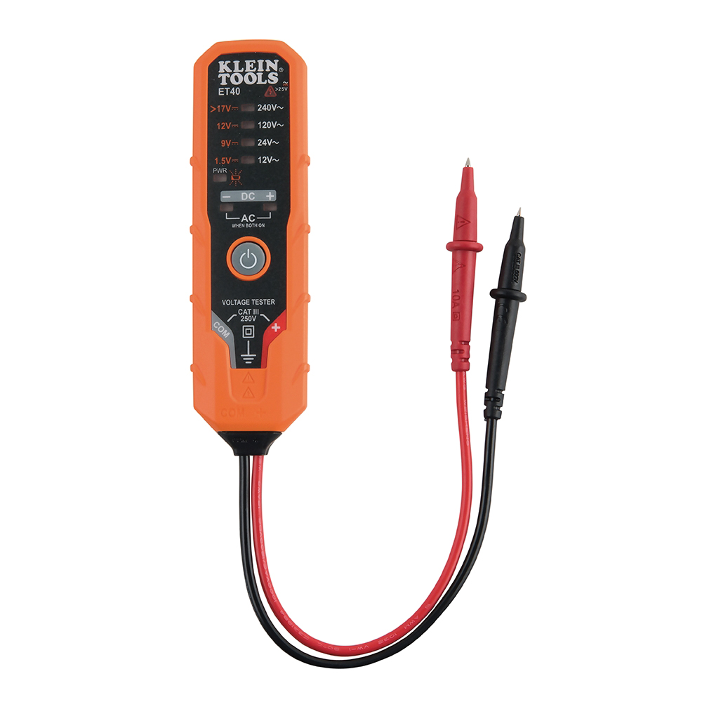 KLEIN TOOLS® ET40 Digital AC/DC Voltage Tester, 12-240 VAC, 1.5-24 VDC, 50/60 Hz, LED Display thumbnail 2