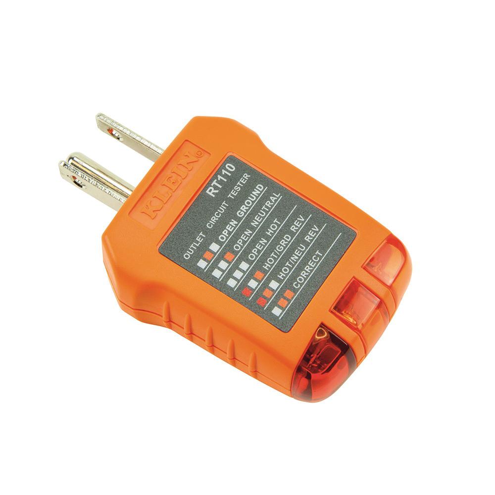 KLEIN TOOLS® RT110 Receptacle Tester, 110/125 V, 50/60 Hz, 1.62 in L x 1.88 in W x 2.88 in H thumbnail 2