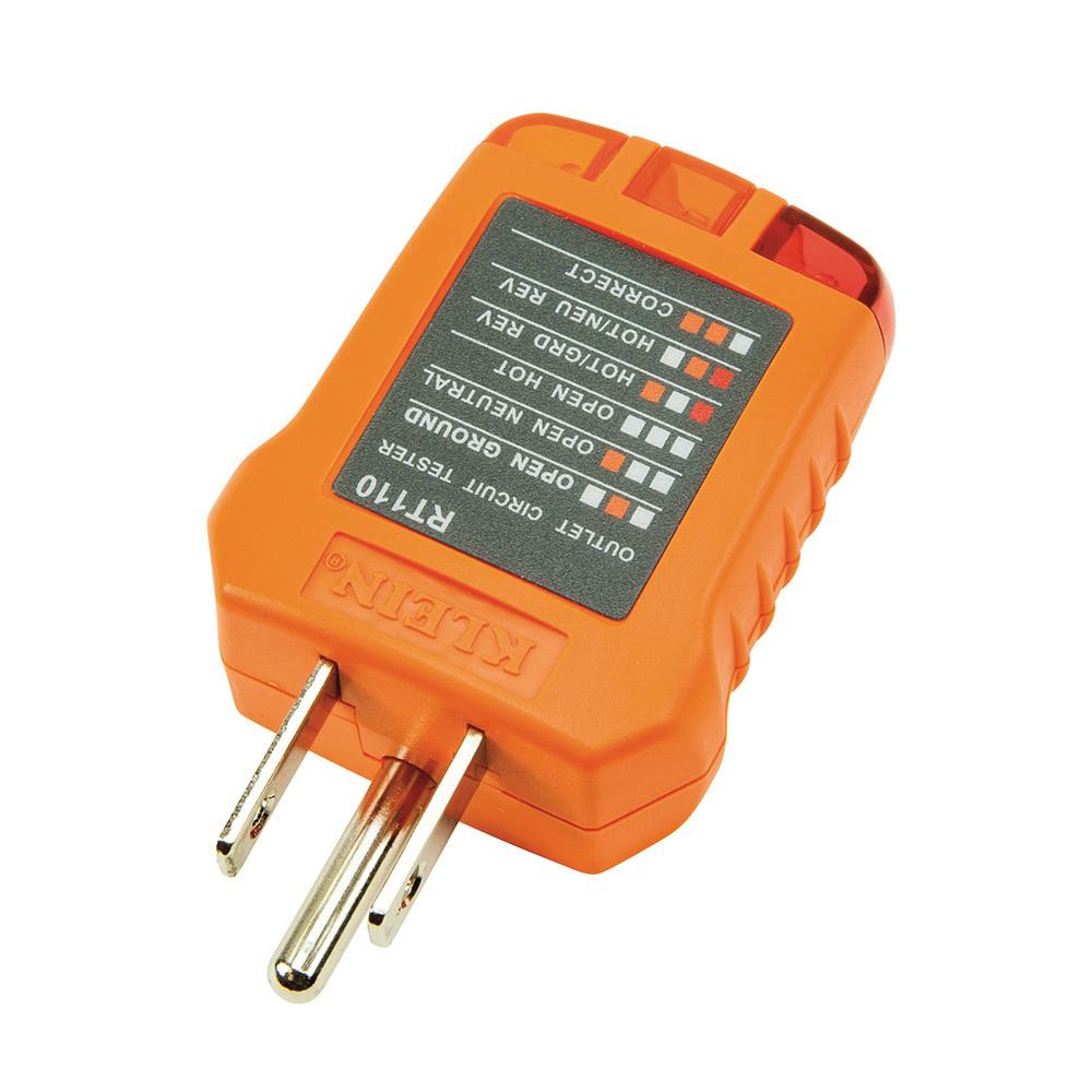 KLEIN TOOLS® RT110 Receptacle Tester, 110/125 V, 50/60 Hz, 1.62 in L x 1.88 in W x 2.88 in H thumbnail 3