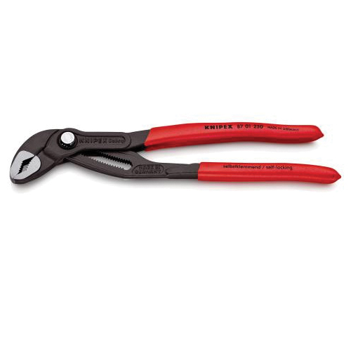 KNIPEX® 87 01 250 SBA Water Pump Pliers, 10 in OAL, 50 mm Pipe, 46 mm Nut Cutting Capacity