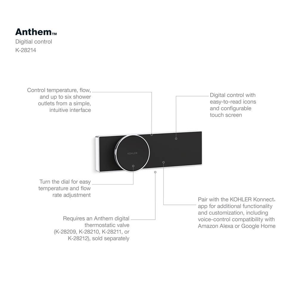 Kohler® Anthem™ K-28214-CP Digital Control, Polished Chrome, Wall Mounting thumbnail 3