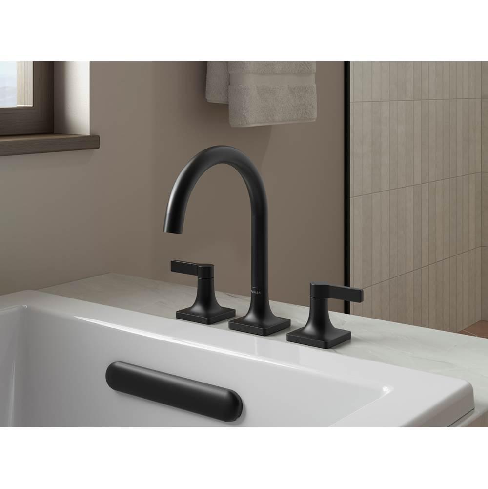 Kohler® Venza® K-T28131-4-BL Bath Faucet, Matte Black, Gooseneck Spout, 2 Handles, 7-1/2 in Spout Reach