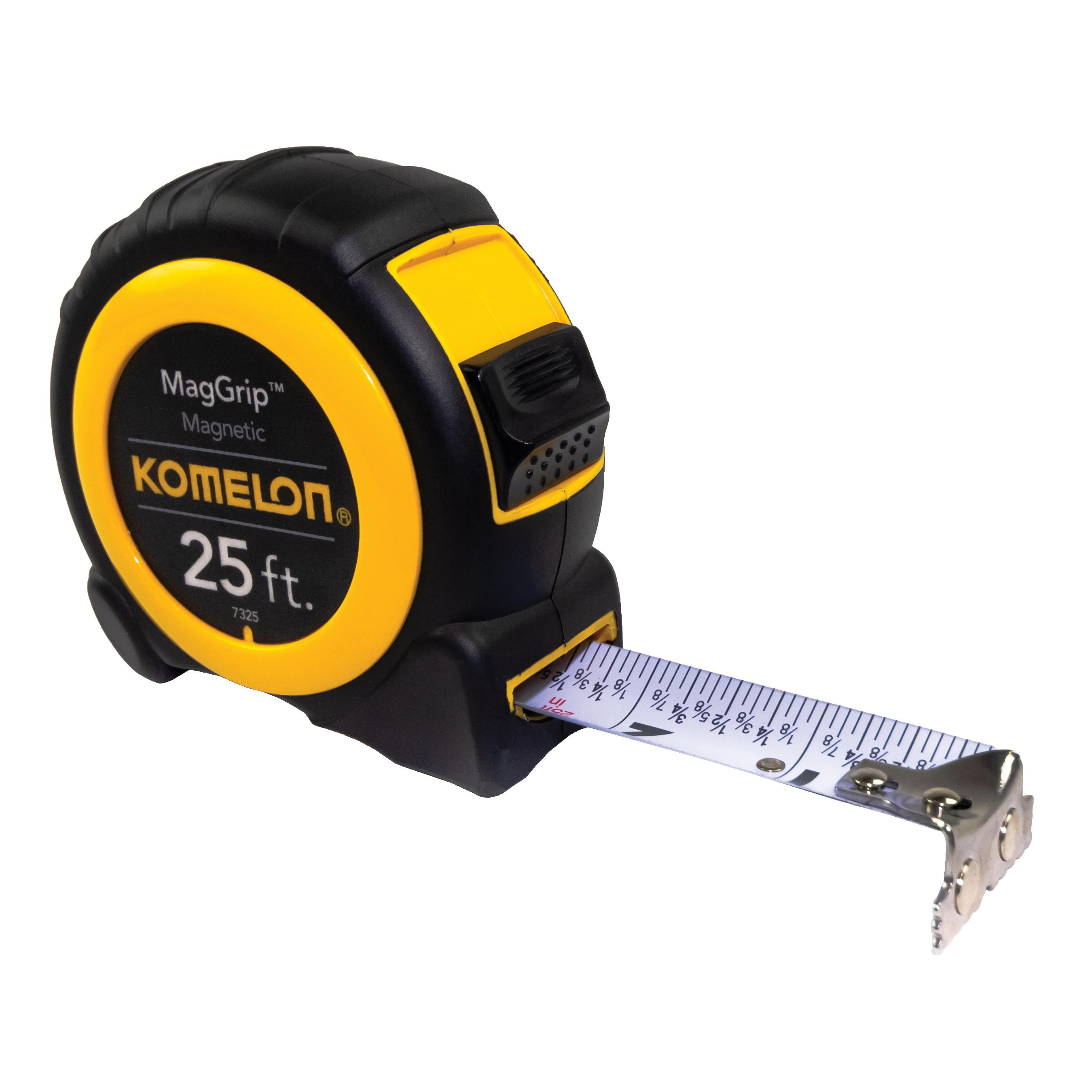 Komelon MagGrip Speedmark 25 Ft x 1 inch Acrylic Coated Steel Blade Tape Measure with Magnetic End Hook thumbnail 2