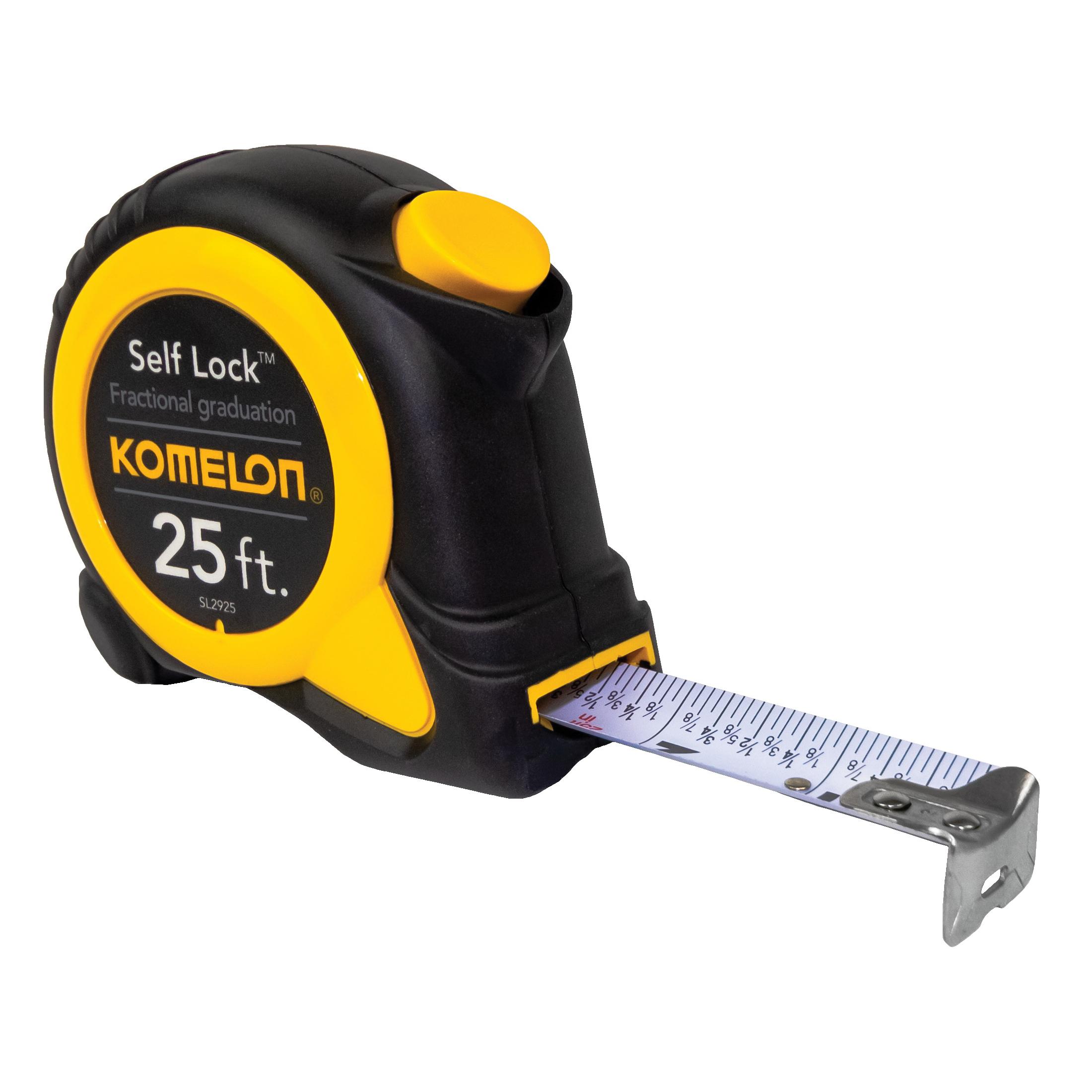 Komelon® Self Lock™ Speed Mark™ SL2925 Fractional Tape Measure, 1 inch x 25 ft, Nylon