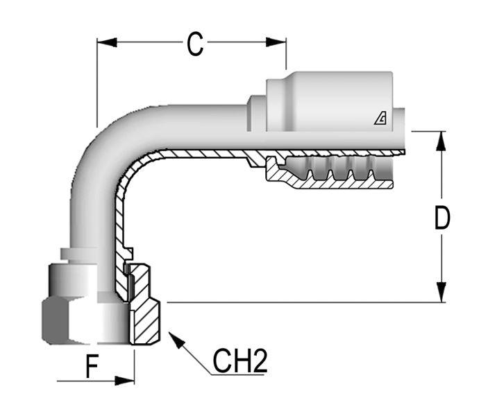 Alfagomma Hydraulic&reg; B-0808-FJ9L HYAG-B-0808-FJ9L