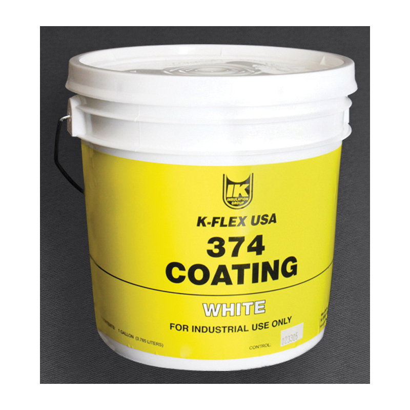 K-Flex 800-374-GAL Protective Coating, Ethylene Vinyl Acetate, Water Base, Liquid, White, Satin, 4 hr, 24 hr Dry Time