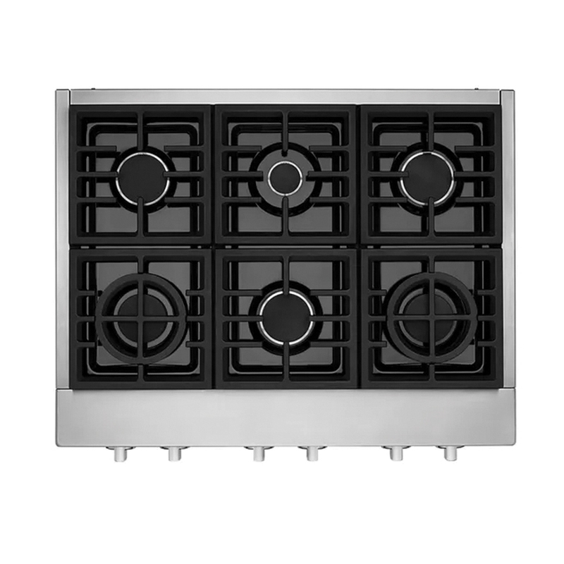 KitchenAid® KCGC506JSS Commercial-Style Gas Cooktop, 35-3/4 in OAW, 27-7/8 in OAD, 20000 Btu/hr BTU, 6 -Burner thumbnail 3