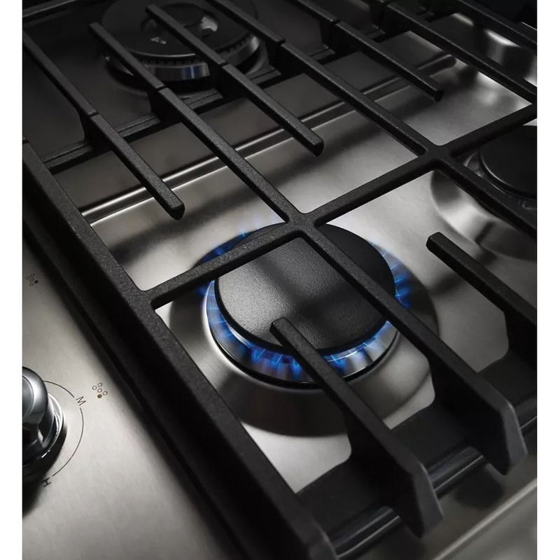 KitchenAid® KCGS556ESS Gas Cooktop, 36 in OAW, 21 in OAD, 20000 Btu/hr BTU, 5 -Burner, Knobs Control, Stainless Steel thumbnail 4