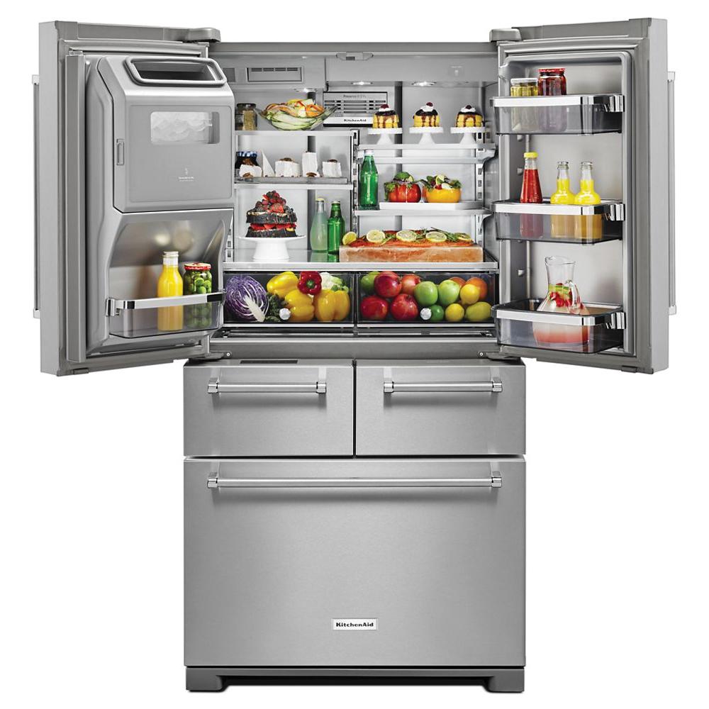 KitchenAid® KRMF706ESS 25.8 cu. ft Bottom Mount Refrigerator with Platinum Interior Design, Stainless Steel
