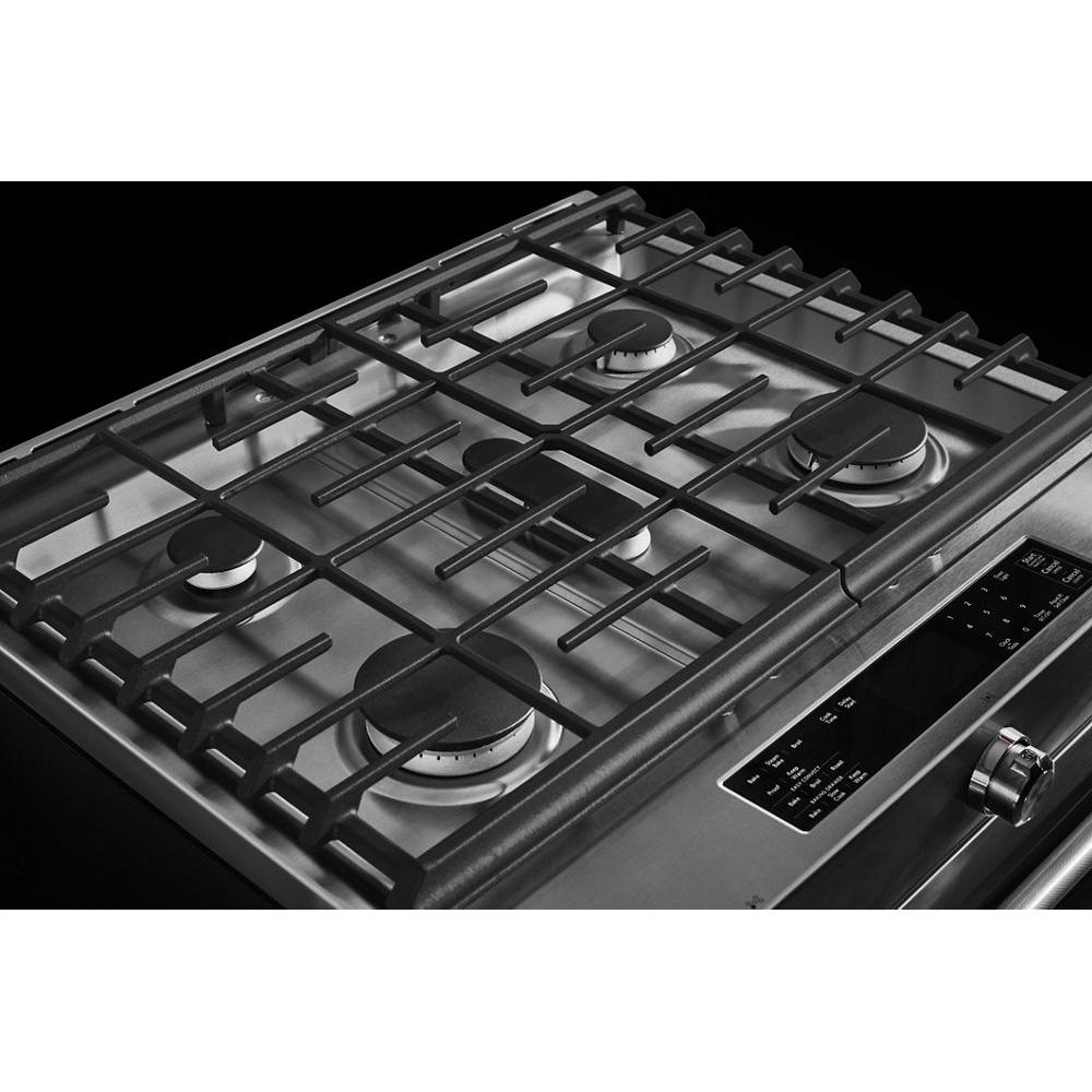 KitchenAid® KSDB900ESS 7.1 cu-ft 5-Burners Slide-In Convection Range with Baking Drawer, Stainless Steel