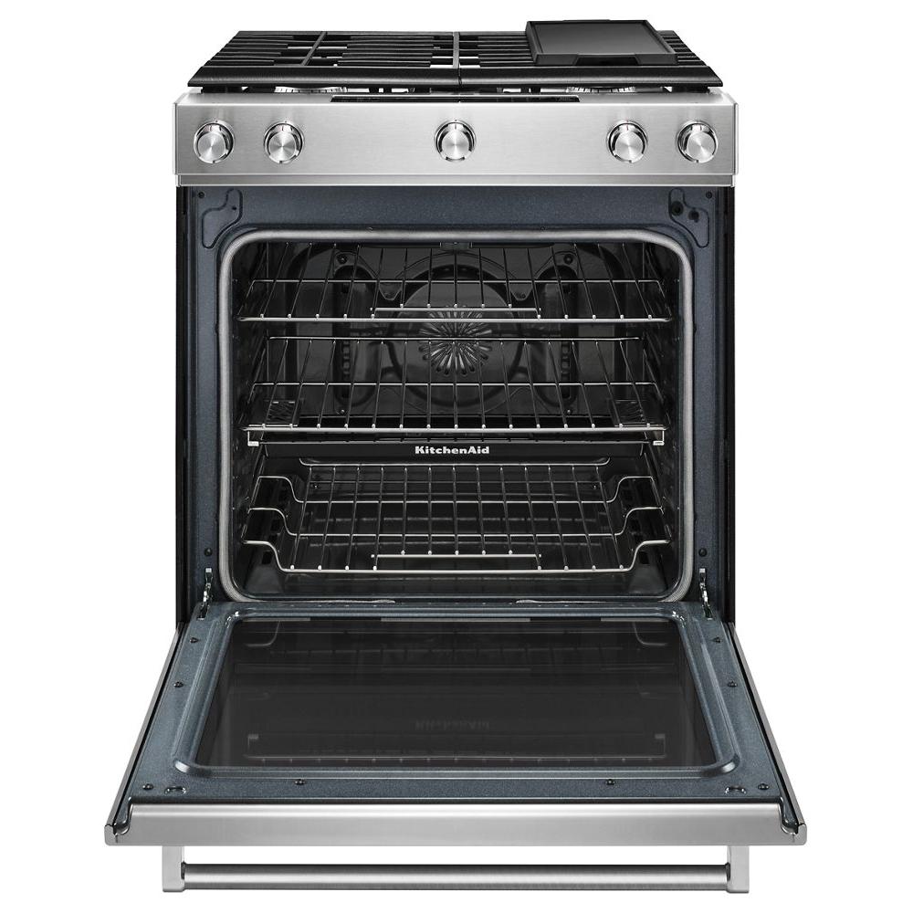 KitchenAid® KSGG700ESS 5.8 cu. ft Slide-In Gas Range, Stainless Steel thumbnail 2