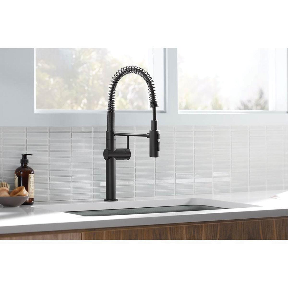 Kohler® Crue™ K-22973-BL Kitchen Faucet, Deck, Pull-Down, Matte Black thumbnail 4