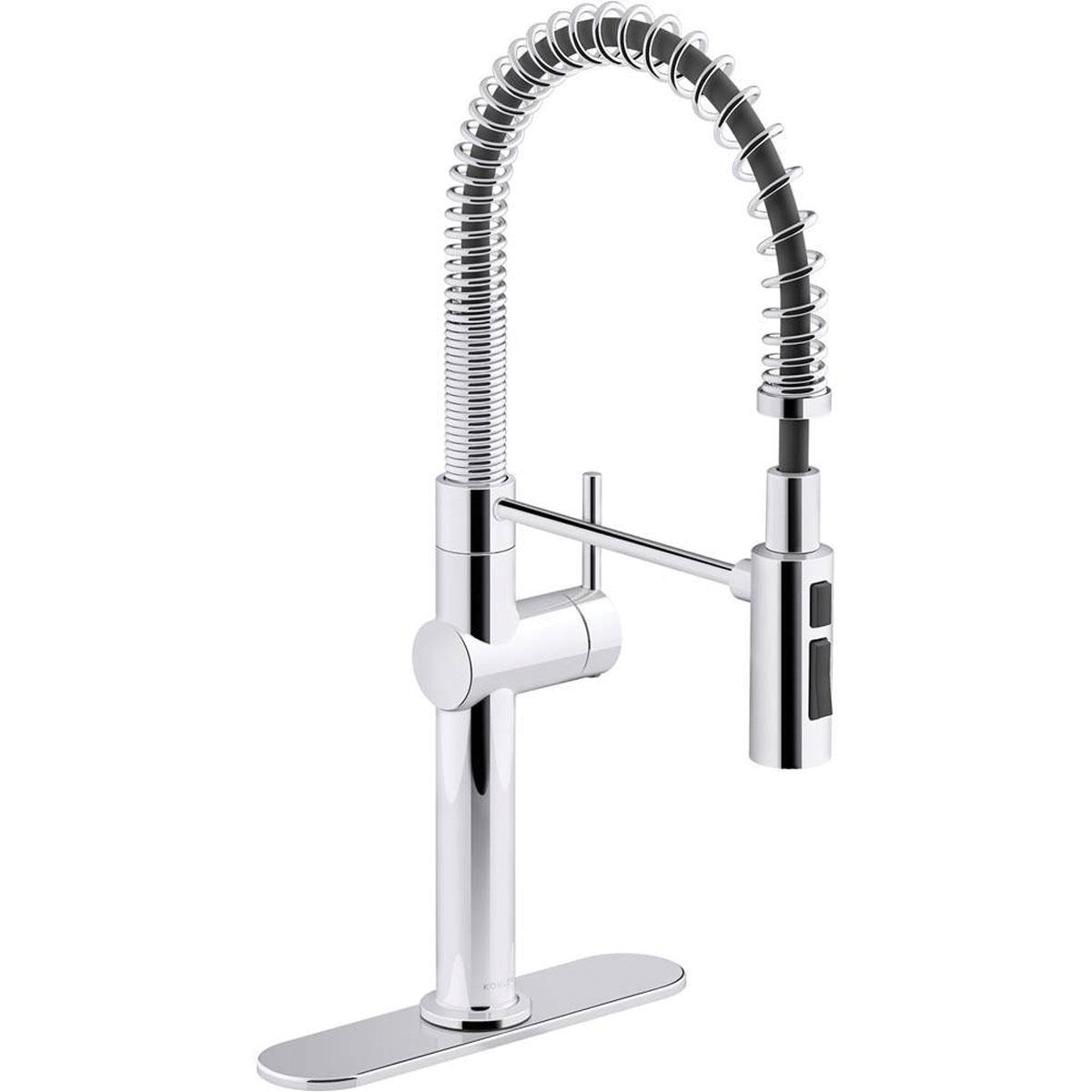 Kohler® Crue™ K-22973-CP Kitchen Faucet, Deck, Pull-Down, Polished Chrome thumbnail 3