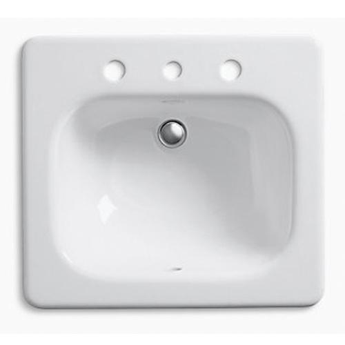 Kohler® Tahoe® K-2895-8-0 Bathroom Sink, Rectangular, 3-Hole, Iron, White