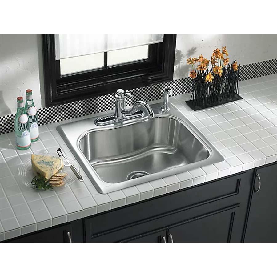 Kohler® Staccato™ K-3362-1-NA Kitchen Sink, Rectangular, 1 -Hole, Stainless Steel