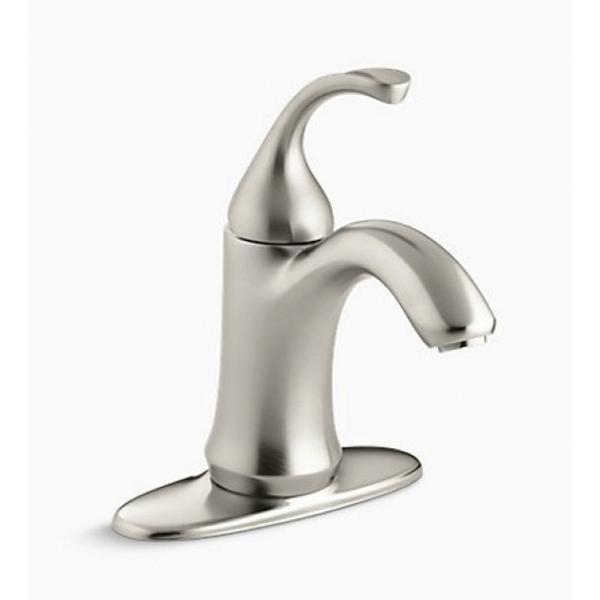 Kohler FortΘ® K-10215-4-BN Single Hole 1-Handle Lever Monoblock Bathroom Faucet, 1.5 gpm, Vibrant Brushed Nickel