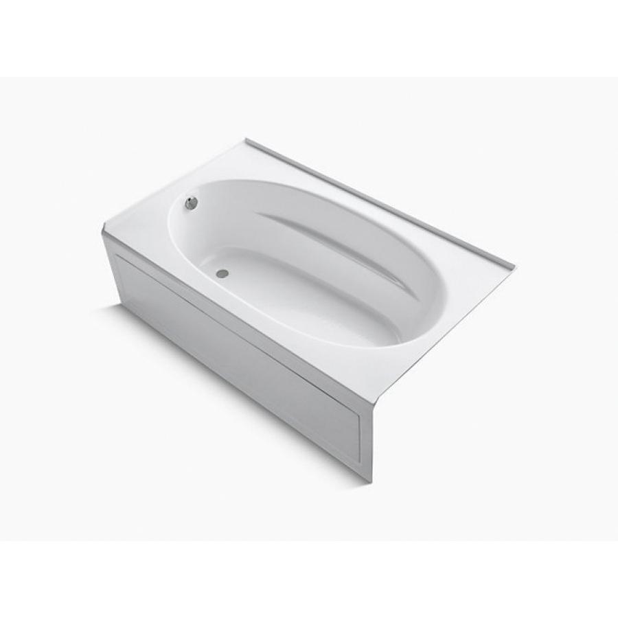Kohler® Windward® K-1115-LA-0 Bathtub With Integral Apron, Soaking Bath Therapy, Rectangular, 72 in L, 42 in W, White
