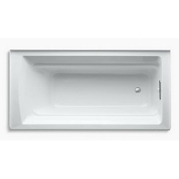 Kohler® Archer® K-1125-RA-0 Bathtub With Integral Apron, Soaking Bath Therapy, Rectangular, 72 in L, 36 in W, White