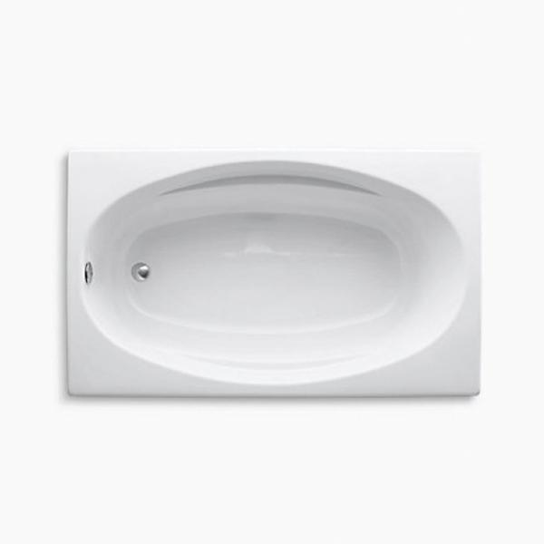 Kohler® ProFlex® K-1142-0 Bathtub, Soaking Bath Therapy, Rectangular, 60 in L, 36 in W, Reversible Drain Location