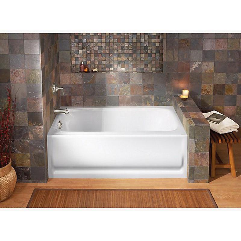 Kohler® Bancroft® K-1150-LA-0 Bathtub With Integral Apron, Soaking Bath Therapy, Rectangular, 60 in L, 32 in W, White