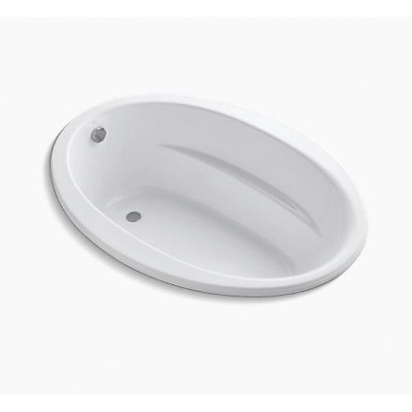 Kohler® Sunward® K-1163-0 Bathtub, Soaking Bath Therapy, Oval, 60 in L, 42 in W, End Drain Location, White
