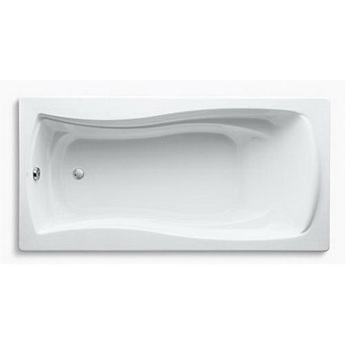 Kohler® Mariposa® K-1259-0 Bathtub, Soaking Bath Therapy, Rectangular, 72 in L, 36 in W, End Drain Location, White