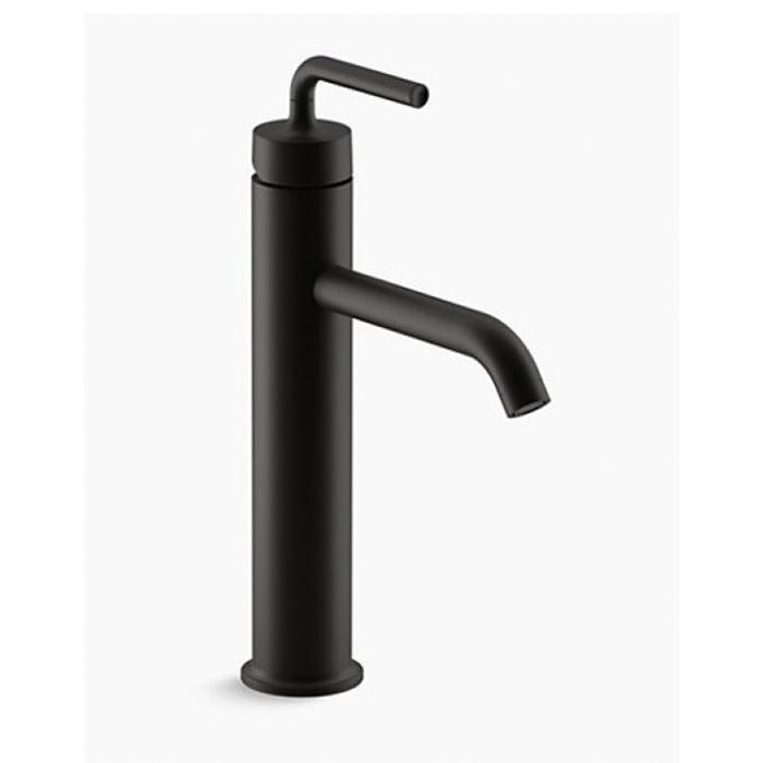 Kohler® Purist® Tall K-14404-4A-BL Bathroom Faucet, 1-Handle, Deck, Single-Handle, Matte Black