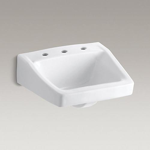 Kohler® Chesapeake™ K-1724-0 Bathroom Sink, Rectangular, 3-Hole, Vitreous China, White thumbnail 2
