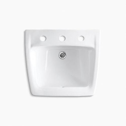 Kohler Chesapeake™ K-1724-0 3-Hole Vitreous China Wall Mount Lavatory Sink, 19-1/4 inch x 17-1/4 inch, White