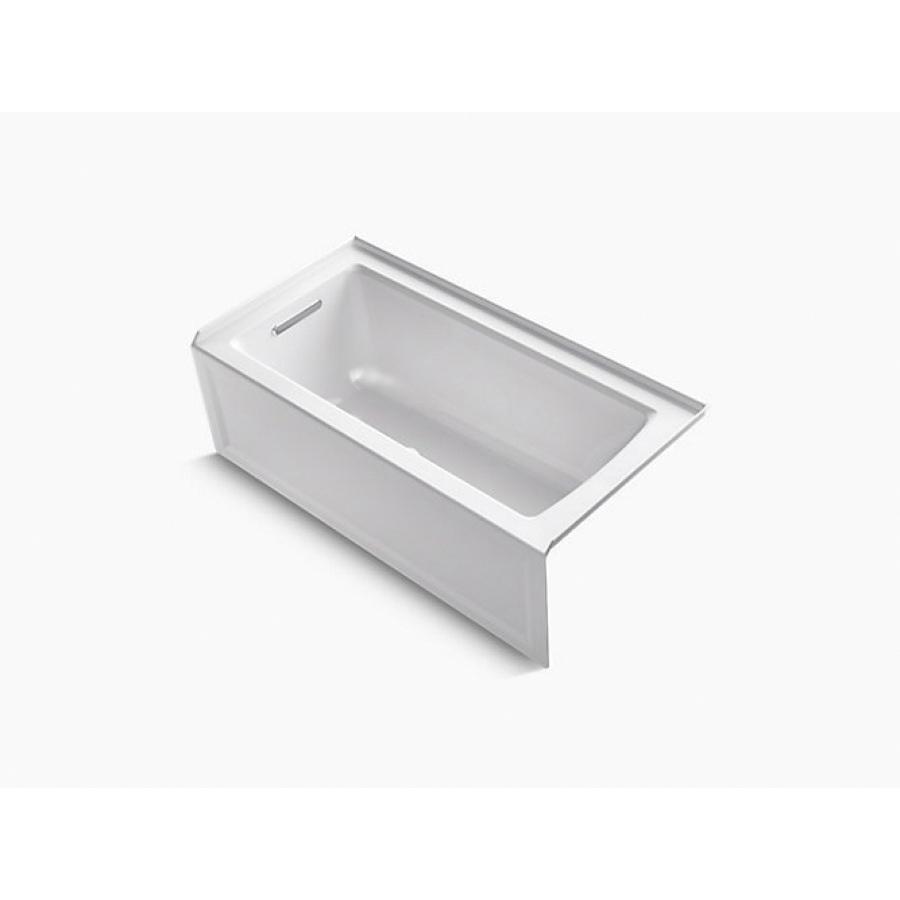 Kohler® Archer® K-1946-LA-0 Bathtub With Integral Apron and Integral Flange, Soaking Bath Therapy, Rectangular, 60 in L