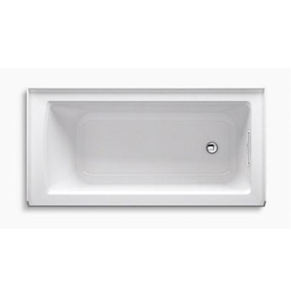 Kohler® Archer® K-1946-R-0 Bathtub With Integral Flange, Soaking Bath Therapy, Rectangular, 60 in L, 30 in W, White