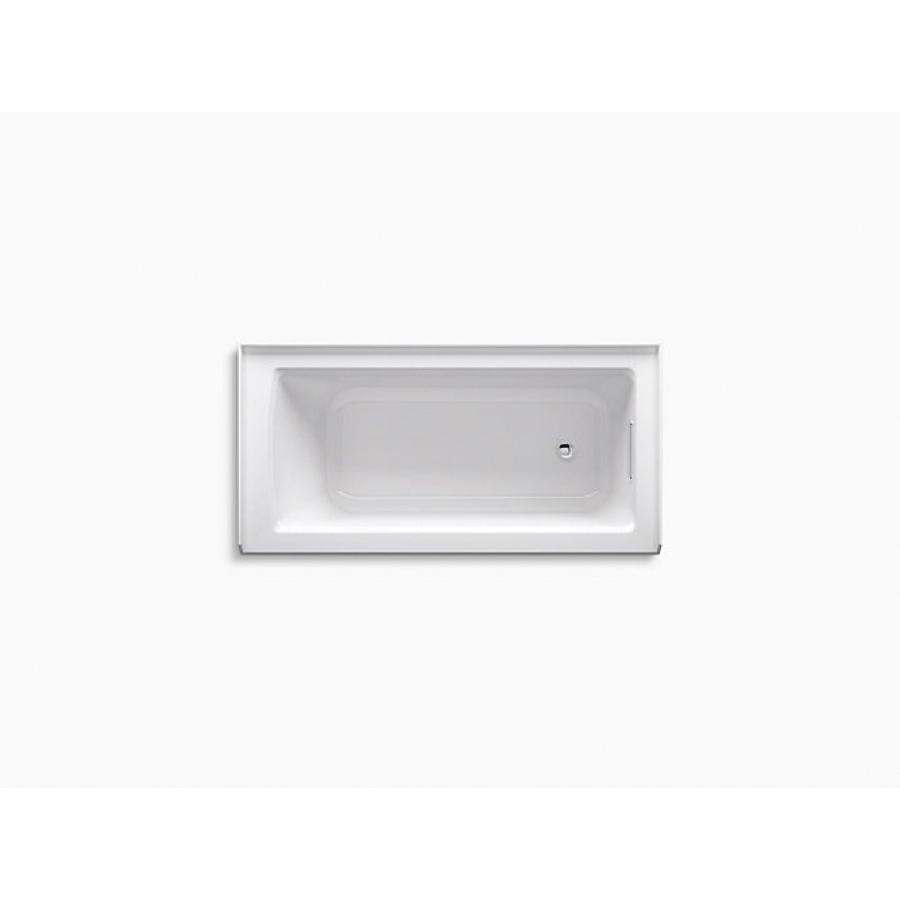 Kohler® Archer® K-1946-RA-0 Bathtub With Integral Apron and Integral Flange, Soaking Bath Therapy, Rectangular, 60 in L