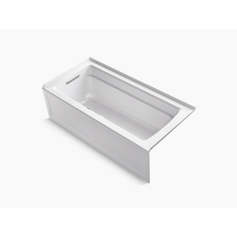 Kohler® Archer® K-1948-LA-0 Bathtub, Soaking Bath Therapy, Rectangular, 66 in L, 32 in W, Left Drain Location, White thumbnail 2