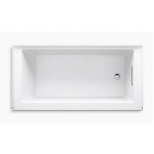Kohler® Underscore® K-1956-RA-0 Bathtub With Integral Apron, Soaking Bath Therapy, Rectangular, 60 in L, 30 in W, White thumbnail 4