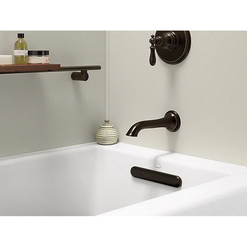 Kohler® Underscore® K-1956-RA-0 Bathtub With Integral Apron, Soaking Bath Therapy, Rectangular, 60 in L, 30 in W, White thumbnail 3