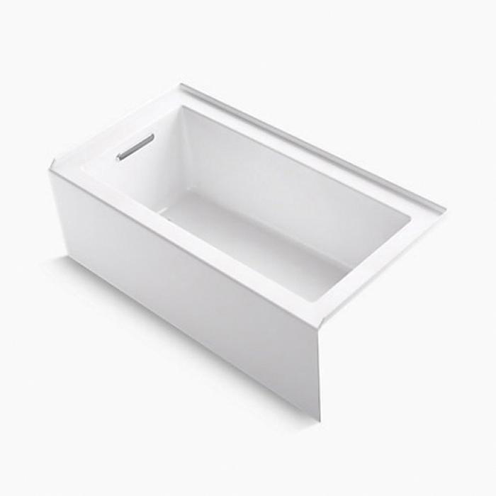 Kohler® Underscore® K-1957-LA-0 Bathtub With Integral Apron and Integral Flange, Soaking Bath Therapy, Rectangular thumbnail 2