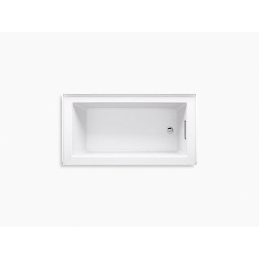 Kohler® Underscore® K-1957-RA-0 Bathtub With Integral Apron and Integral Flange, Soaking Bath Therapy, Rectangular