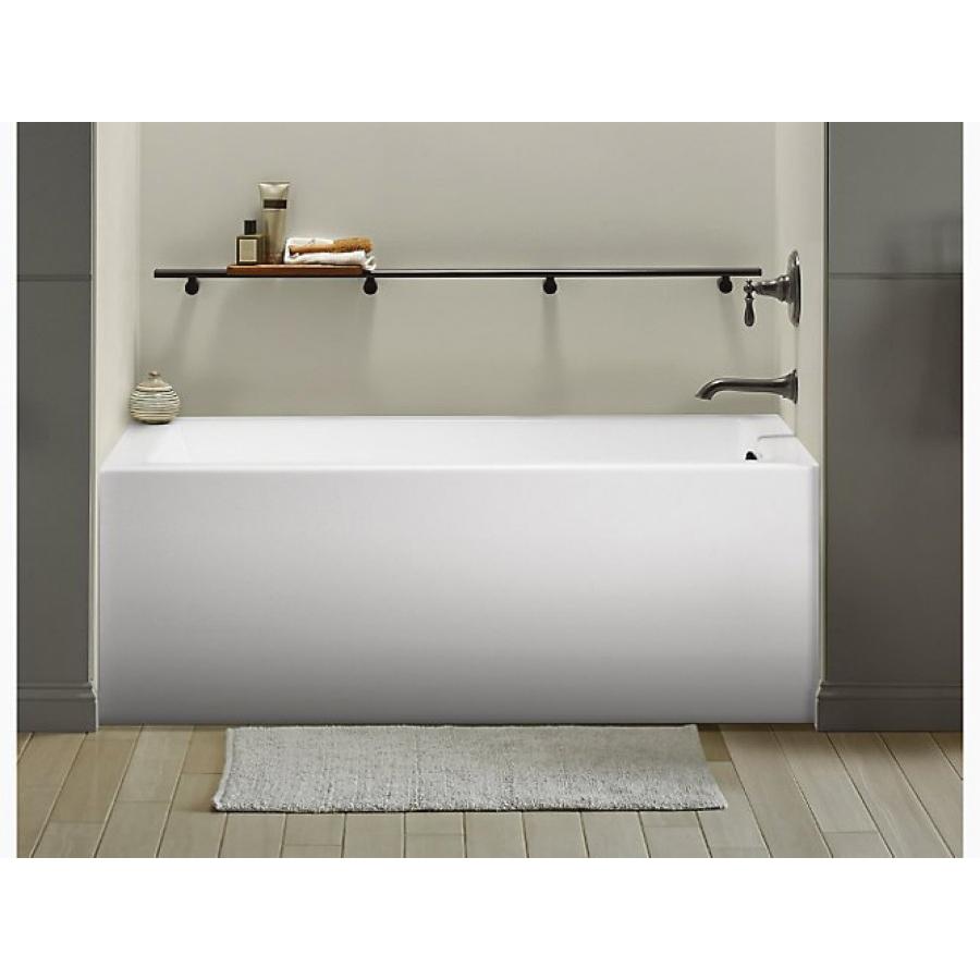 Kohler® Underscore® K-1957-RA-0 Bathtub With Integral Apron and Integral Flange, Soaking Bath Therapy, Rectangular thumbnail 4